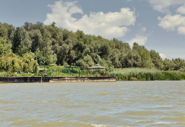 Danube Riverbank Summer Landscape Vilkove Ukraine Close Biosphere Reserve Black — Stock Photo, Image