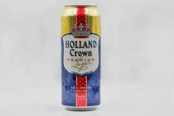 Kyiv Ukraine Août 2020 Holland Crown Premium Lager Bière Autrichienne — Photo