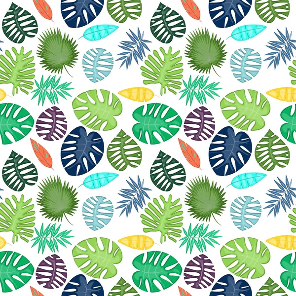 Tropical Leaf Vector Seamless Pattern Background Vector Graphics