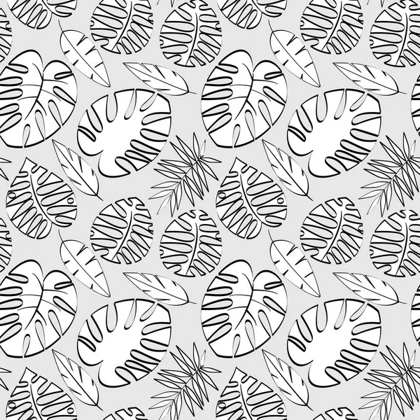 Tropical Leaf Vector Seamless Pattern Background Royalty Free Stock Illustrations