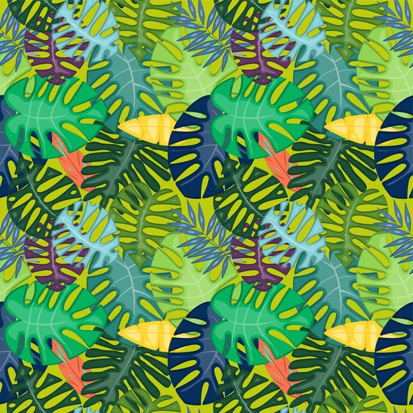 Tropical Leaf Vector Seamless Pattern Background Royalty Free Stock Vectors
