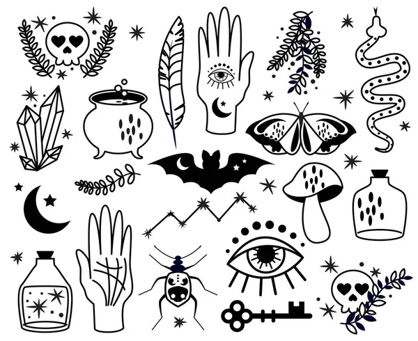 Vector Collection Occult Magic Symbols Graphics Stock Vector