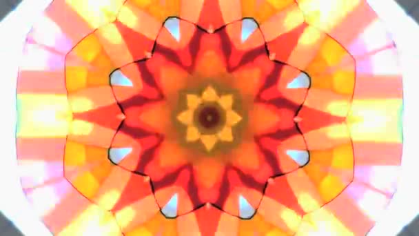 Farbe Fraktale Struktur Und Rotierende Kreisbewegung Kaleidoskop — Stockvideo