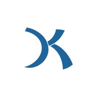 mektup k basit geometrik basit logo vektör