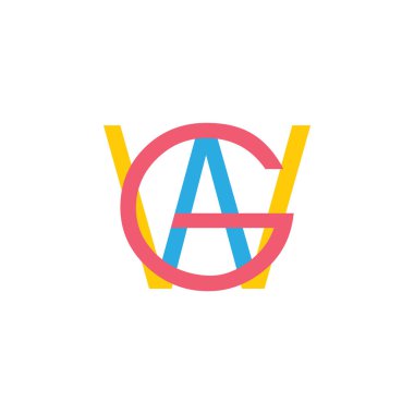 harfler basit satır logo vektör wag