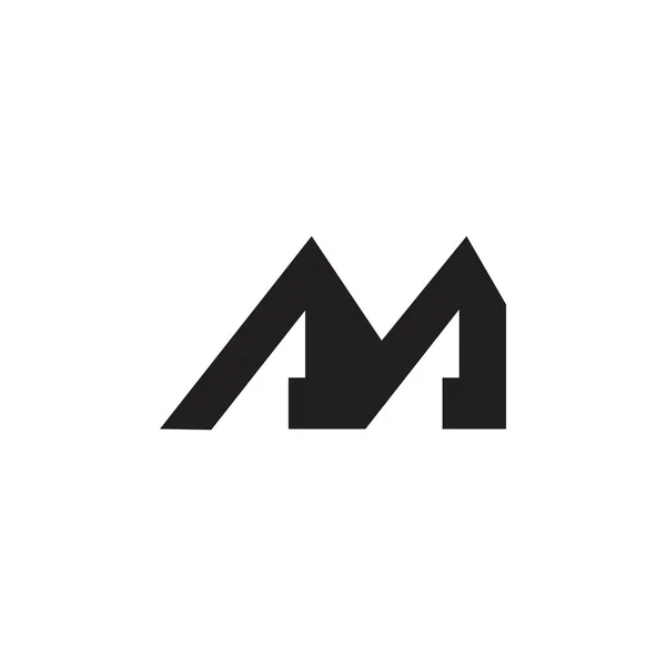 Písmeno Jednoduché Geometrické Mountain Logo Vektor — Stockový vektor