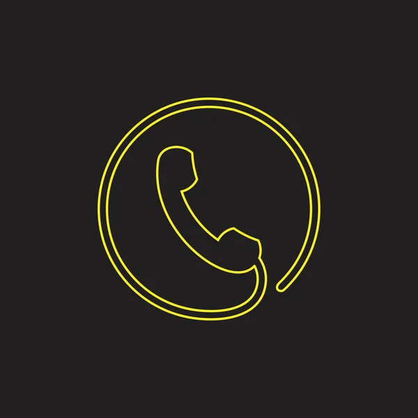 Tenká Čára Telefon Circle Logo Vektor — Stockový vektor