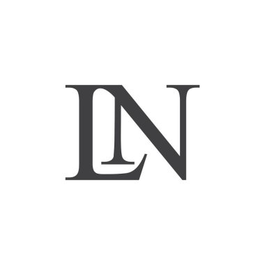 harfler ln basit bağlantılı logo vektör