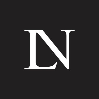 harfler ln basit bağlantılı logo vektör