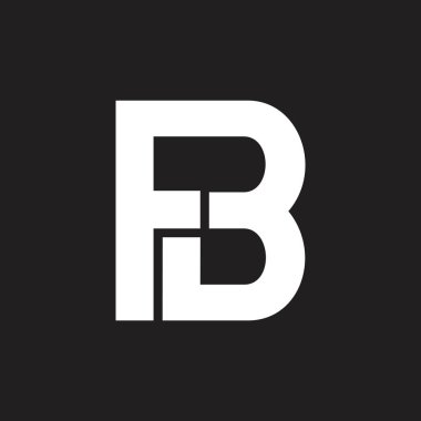 harfler fb basit geometrik çizgi logo vektör
