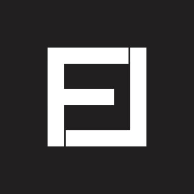 Soyut fl basit bir şekilde geometrik logo harfleri