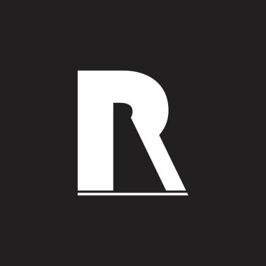 harf ra soyut geometrik basit logo vektör