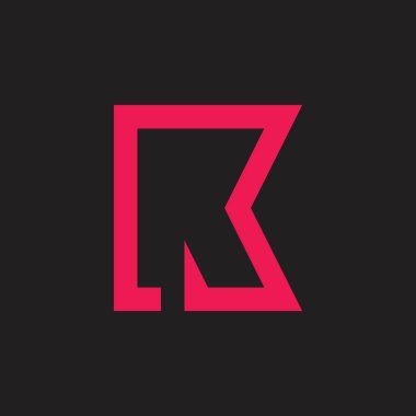 Soyut harfler rk geometrik logo vektör