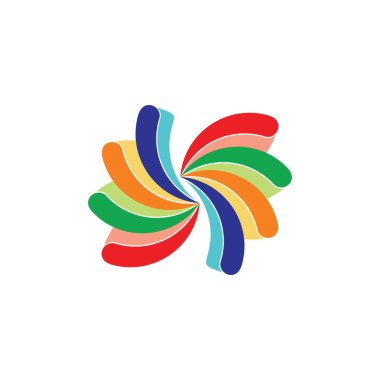 renkli yayılmış hareket logo vektör