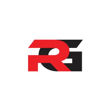 harfler rg basit bağlantılı geometrik logo vektör