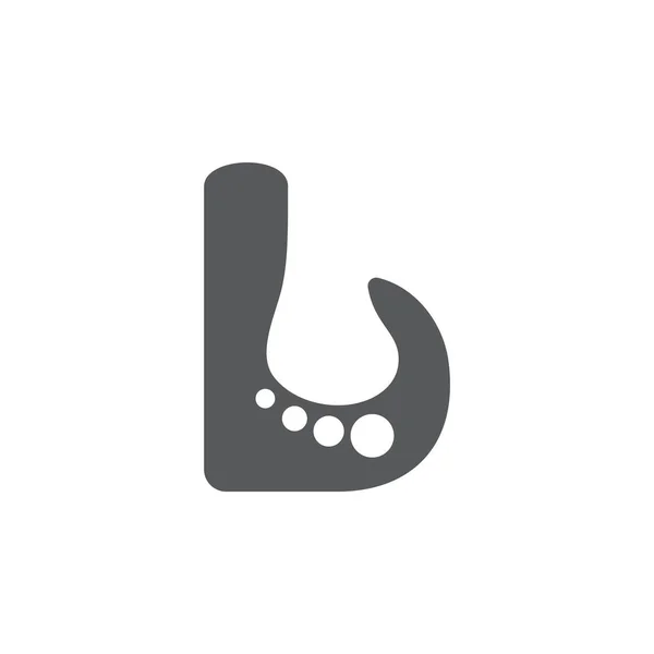 Abstraite Lettre Empreinte Conception Logo Simple — Image vectorielle