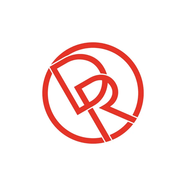 Harf Bağlı Satırlar Monogram Düz Logo — Stok Vektör