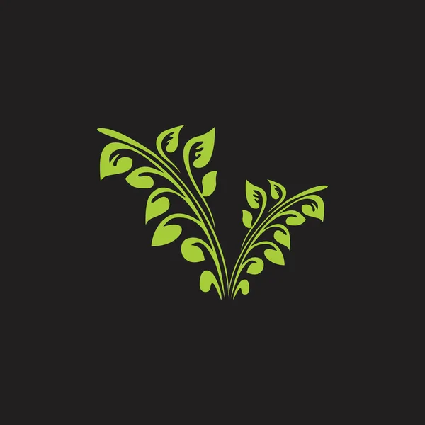 Abstrakcja Zielony Roślina Symbol Wektor Logo — Wektor stockowy