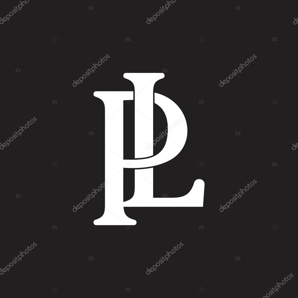Letters pl linked design logo vector