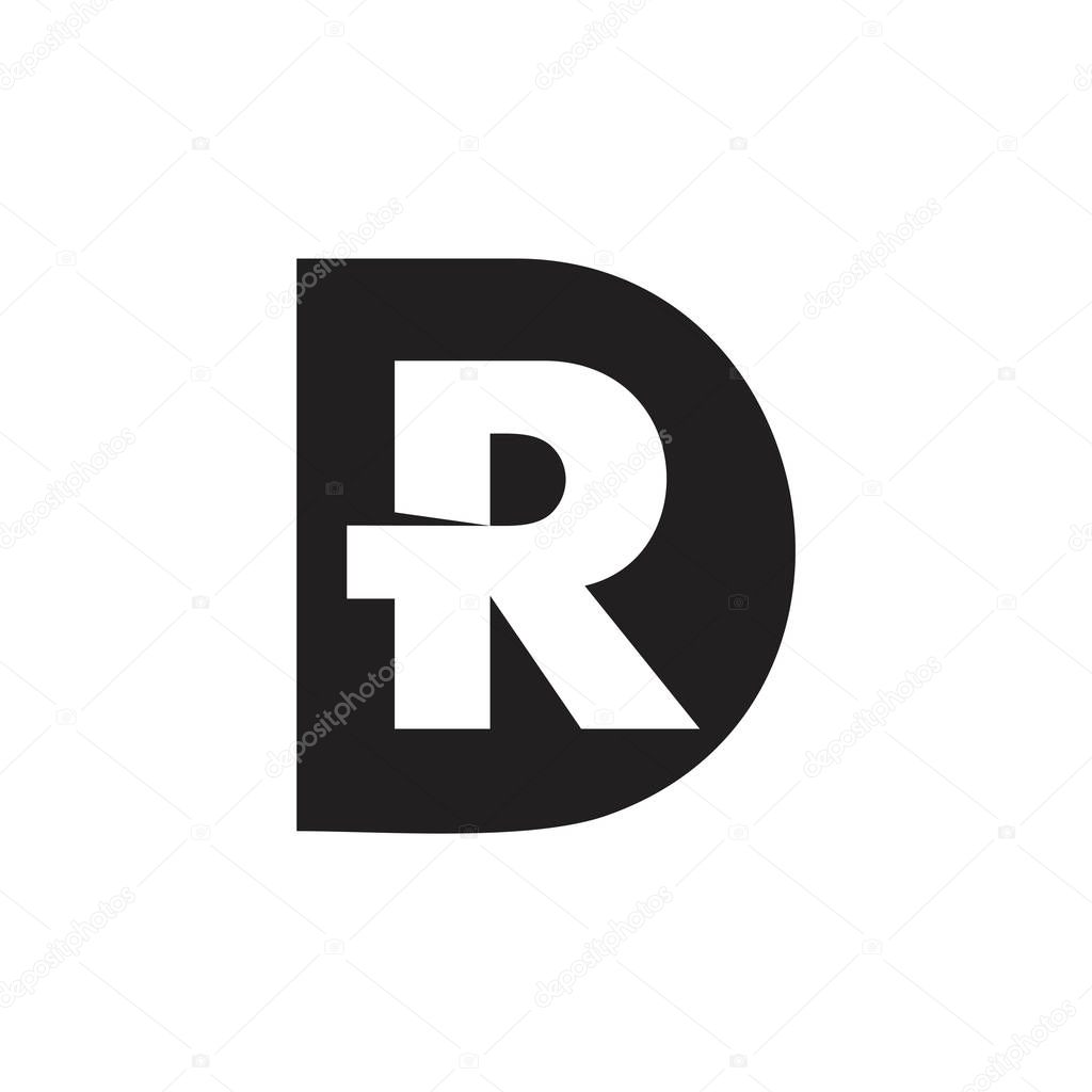 Letters dr simple geometric negative space logo