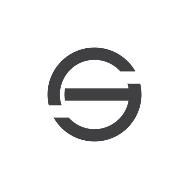 mektup sg basit geometrik çizgi daire logo vektör