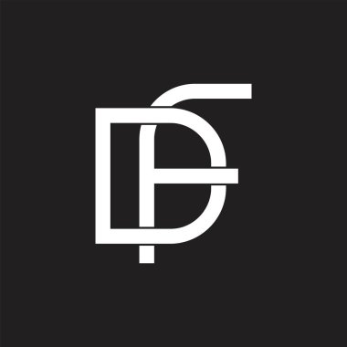 harfler df basit bağlantılı çizgiler logo vektör