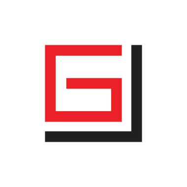 Soyut harfler gj geometrik ok kare logo vektör