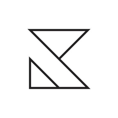 mektup k basit geometrik ince çizgiler logo vektör