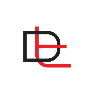 harfler dt basit bağlantılı çizgiler logo vektör