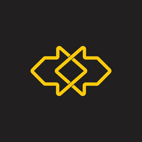 Verknüpfte Pfeile Linie Kunst Logo Vektor — Stockvektor