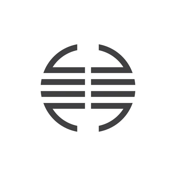 シンプルなストライプ幾何的な線の円のロゴ ベクトル — ストックベクタ