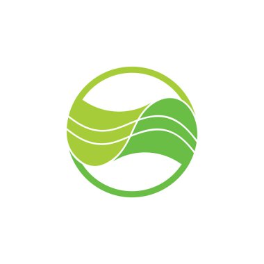 bağlantılı yaprak çizgili geometrik logo vektör