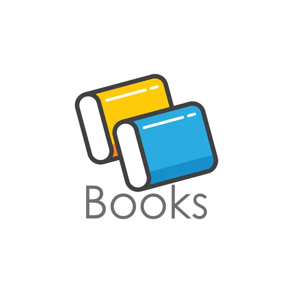 Jednoduchá Kniha Barevné Obrys Design Logo — Stockový vektor