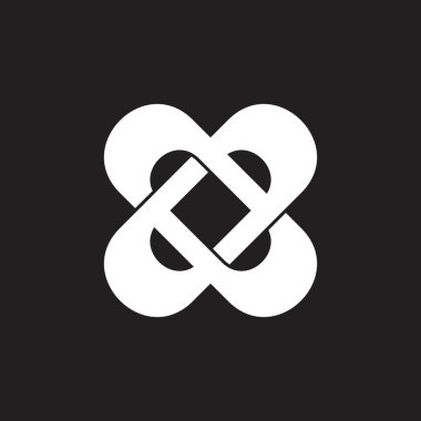 mektup x bağlantılı 3d logo vektör çapraz