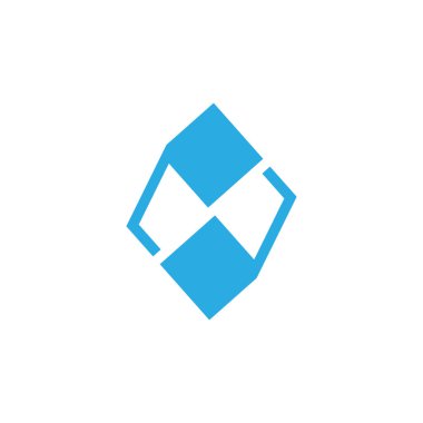 Soyut Mavi elmas geometrik logo bağlı