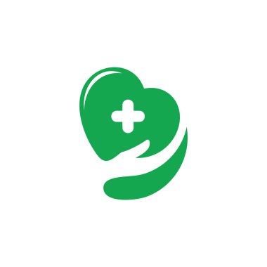 Aşk kalbi artı tıbbi sembol vektörü