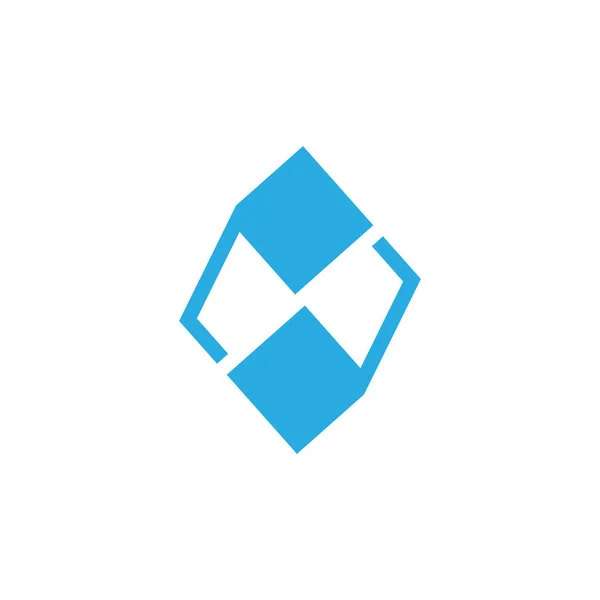 Abstracte Blauwe Diamant Gekoppeld Geometrische Logo — Stockvector