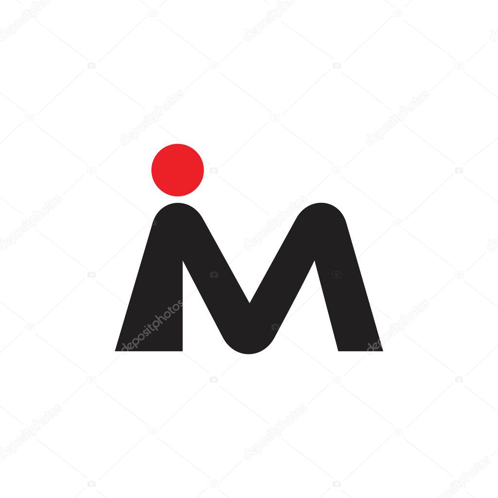 Letter im simple dot logo vector