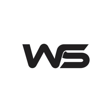 harfler ws basit bağlantılı logo vektör