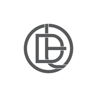 harfler dt basit bağlantılı çizgiler logo vektör daire