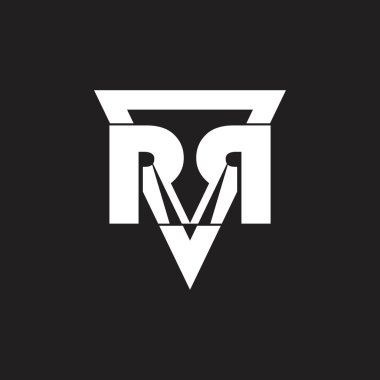 harfleri rr üçgen şekil geometrik logo vektör