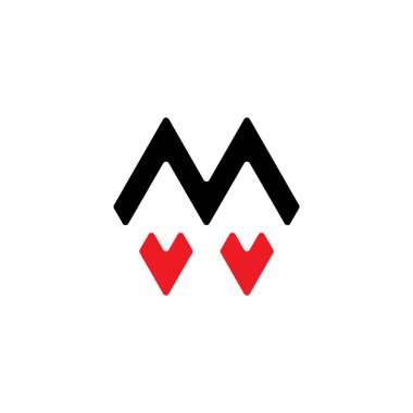 mektup m roket uzay gemisi soyut logosu