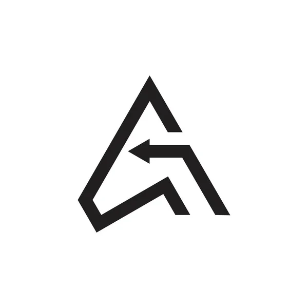 Buchstabe Dreieck Pfeile Geometrische Linie Logo Vektor — Stockvektor