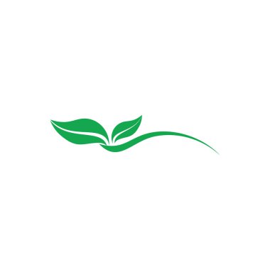 basit yeşil bitki dekorasyon logo vektör yaprak