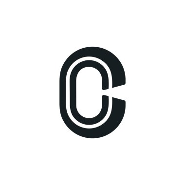 harf co çizgili geometrik logo vektör