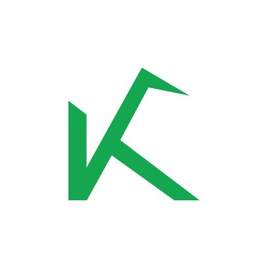 mektup k basit geometrik logo vektör