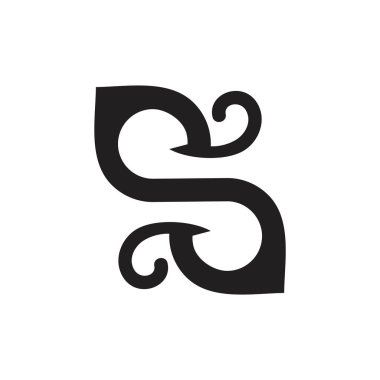 mektup s eğrileri logo vektör yaprak yeşil