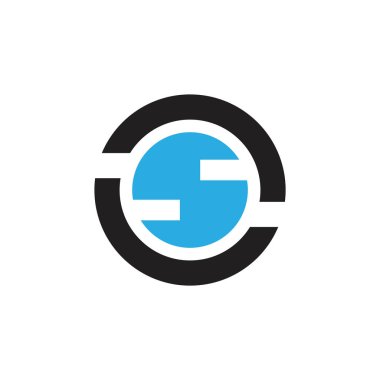 mektup s daire basit logo geometrik soyut