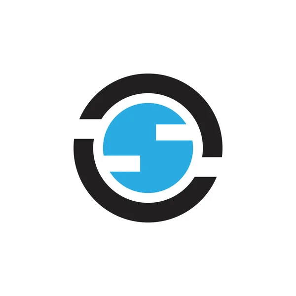 Abstrait Lettre Cercle Géométrique Simple Logo — Image vectorielle
