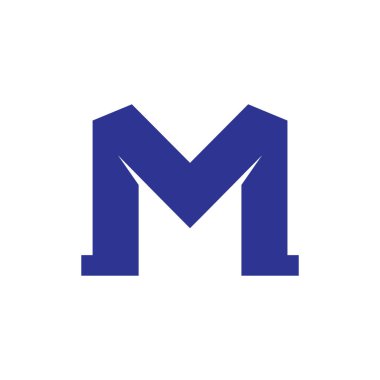 mektup mv basit geometrik logo vektör